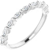 Tiffany | Marquise Cut Moissanite 14K White Gold Wedding Band - Diamond Daughter, Top Side View