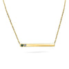 Tori Thin Gold Bar With Diamonds Hand Cut Necklace In 14K Solid Gold - Diamond Daughters