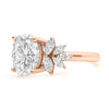 Trinity| Oval Moissanite Marquise Diamond 14K Rose Gold Engagement Ring - Diamond Daughters, Side VIew