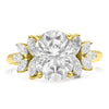 Trinity| Oval Moissanite Marquise Diamond 14K Yellow Gold Engagement Ring - Diamond Daughters, Front View