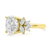 Trinity| Oval Moissanite Marquise Diamond 14K Yellow Gold Engagement Ring - Diamond Daughters, Side View