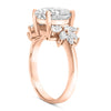 Trinity| Oval Moissanite Marquise Diamond 14K Rose Gold Engagement Ring - Diamond Daughters, Top Side View