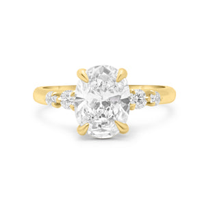 Millie | 4 Accent Stone 14K Yellow Gold Engagement Ring - Diamond Daughters, Front View