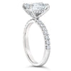 Vanessa | Emerald Cut Hidden Halo Pave Band 14K White Gold Engagement Ring - Diamond Daughters, Top Side View