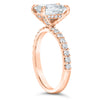 Vanessa | Emerald Cut Hidden Halo Pave Band 14K Rose Gold Engagement Ring - Diamond Daughters, Front View