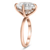 Violet | Oval Moissanite Engagement 14k Rose Gold Ring - Diamond Daughters, Top Side View