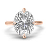 Violet | Oval Moissanite 14k Rose Gold Engagement Ring - Diamond Daughters, Front View