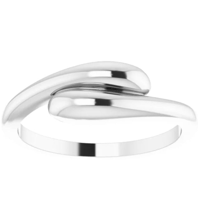 Zara | Wrapped 14K White Gold Wedding Band - Diamond Daughters, Front View