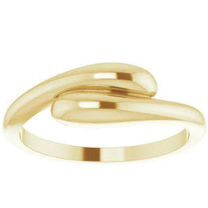 Zara | Wrapped 14K Yellow Gold Wedding Band - Diamond Daughters, Front View