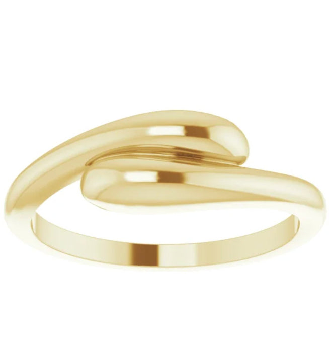 Zara | Wrapped 14K Yellow Gold Wedding Band - Diamond Daughters, Front View